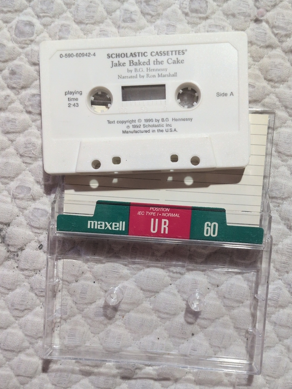 Vintage 1992 Scholastic Cassettes Jake Baked the Cake B.G. Hennessy Read Along